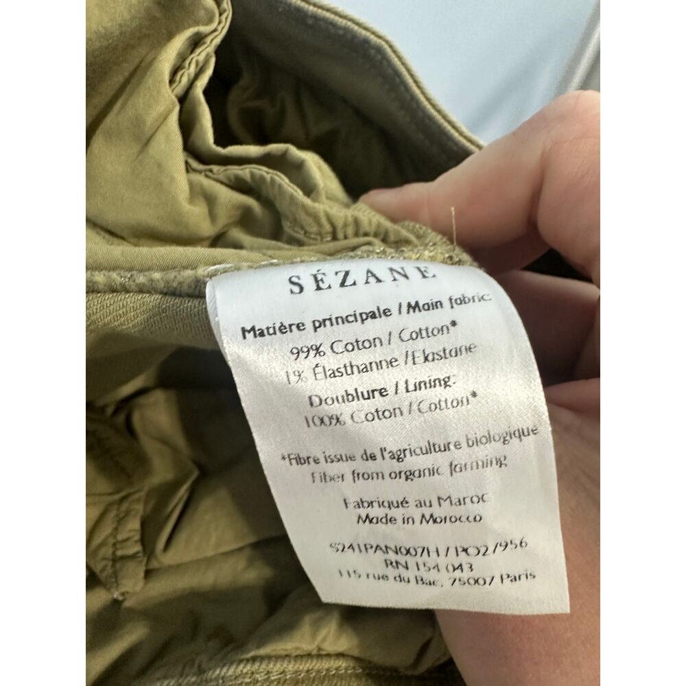 Sezane Herve Trouser in Light Olive Sz 36/ US 4 Women’s Cotton Pants GREAT! - Picture 9 of 10